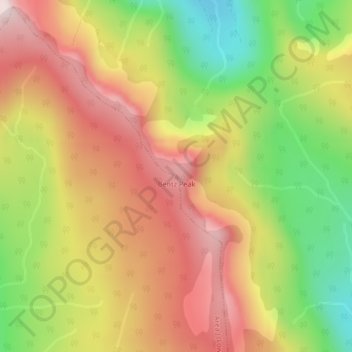 Carte topographique Bentz Peak, altitude, relief