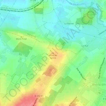 Carte topographique Mont de Senne, altitude, relief