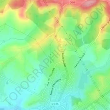 Carte topographique Lesca, altitude, relief