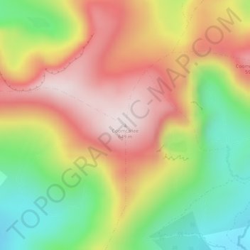 Carte topographique Coomcallee, altitude, relief