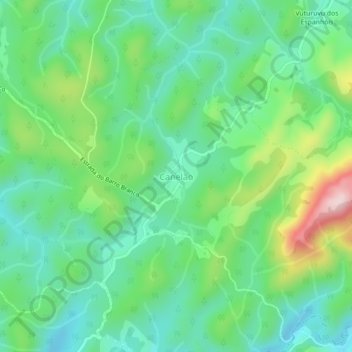 Carte topographique Canelão, altitude, relief