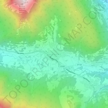 Carte topographique Vigolo Vattaro, altitude, relief