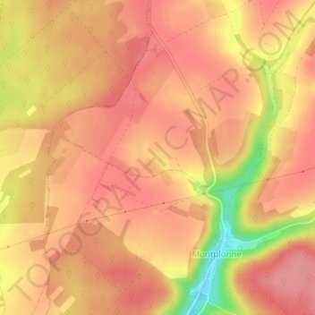 Carte topographique À Morgnieval, altitude, relief