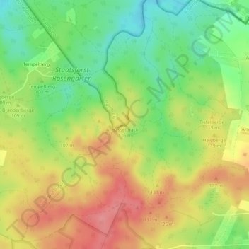 Carte topographique Hasselbrack, altitude, relief