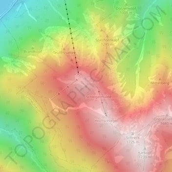 Carte topographique Predigtstuhl, altitude, relief