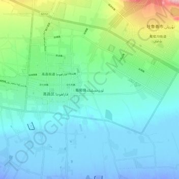 Carte topographique 葡萄镇, altitude, relief