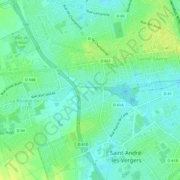 Carte topographique Notre-Dame des Prés, altitude, relief