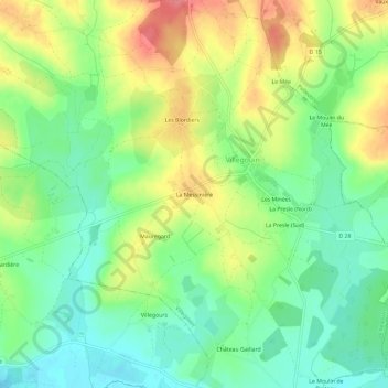 Carte topographique La Messinière, altitude, relief