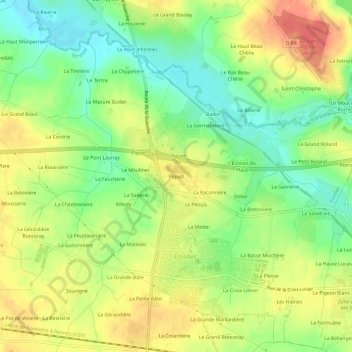 Carte topographique Piquet, altitude, relief