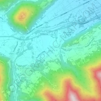 Carte topographique Rasai, altitude, relief