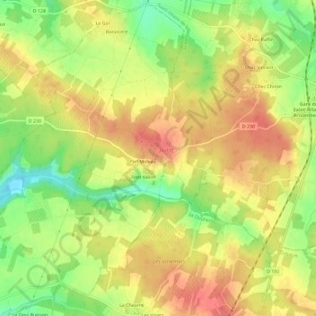 Carte topographique La Cure, altitude, relief