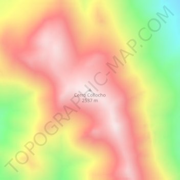 Carte topographique Cerro Collocho, altitude, relief