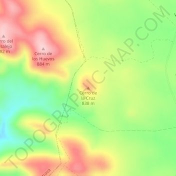Carte topographique Cerro de la Cruz, altitude, relief