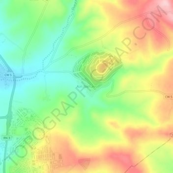 Carte topographique Ain Nehass, altitude, relief