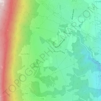Carte topographique Injoux, altitude, relief