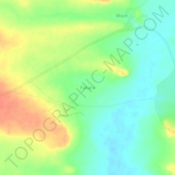 Carte topographique Fakara, altitude, relief