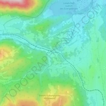 Carte topographique Klais, altitude, relief
