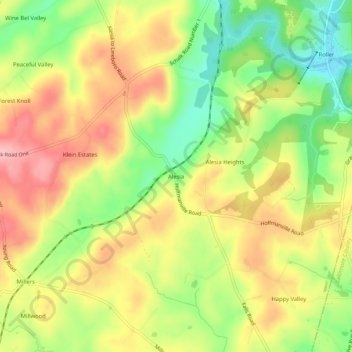 Carte topographique Alesia, altitude, relief