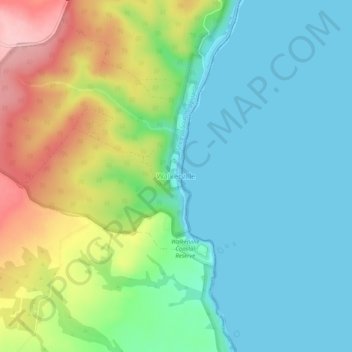 Carte topographique Walkerville, altitude, relief