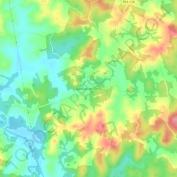 Carte topographique Bateias de Cima, altitude, relief