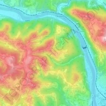 Carte topographique Cesta, altitude, relief