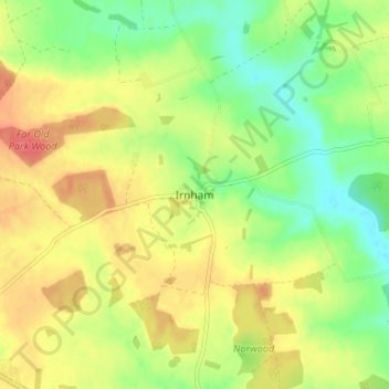 Carte topographique Irnham, altitude, relief