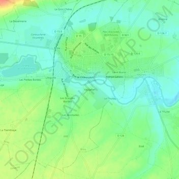 Carte topographique Vaugelan, altitude, relief
