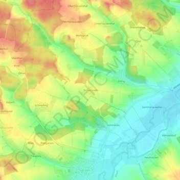 Carte topographique Sichartsreit, altitude, relief