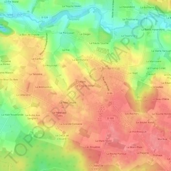 Carte topographique Le Clos du Désert, altitude, relief