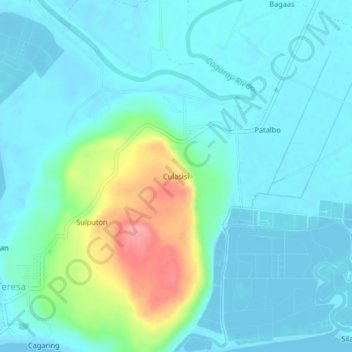 Carte topographique Culasisi, altitude, relief