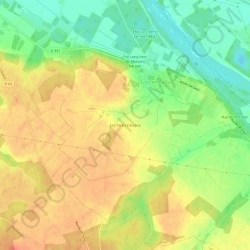Carte topographique Les Petits Oiseaux, altitude, relief