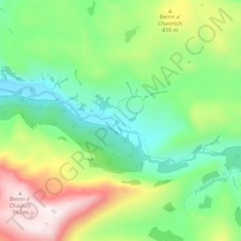 Carte topographique Balvraid, altitude, relief