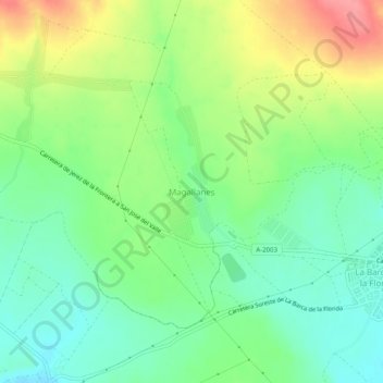 Carte topographique Magallanes, altitude, relief