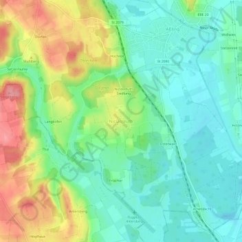 Carte topographique Niclasreuth, altitude, relief