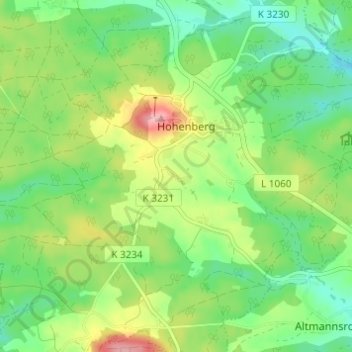 Carte topographique Tannenbühl, altitude, relief