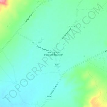 Carte topographique Blue Gap, altitude, relief