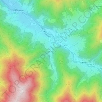 Carte topographique Ettersbach, altitude, relief