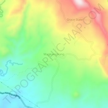 Carte topographique Magkiangkang, altitude, relief