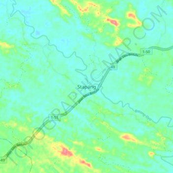 Carte topographique Stapang, altitude, relief
