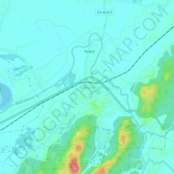 Carte topographique Srikona, altitude, relief