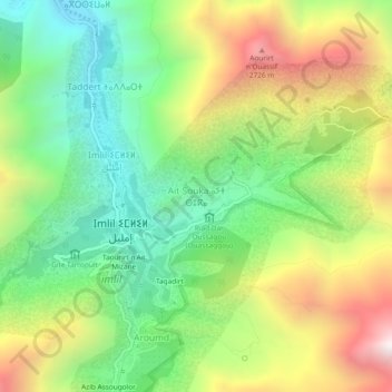 Carte topographique Ait Souka, altitude, relief