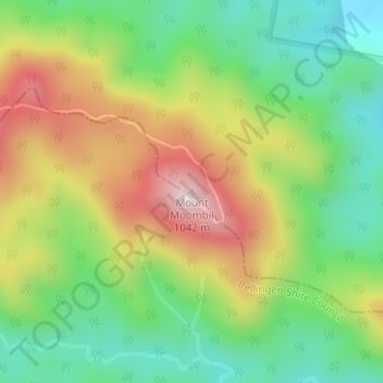 Carte topographique Mount Moombil, altitude, relief