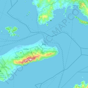 Carte topographique Cos, altitude, relief