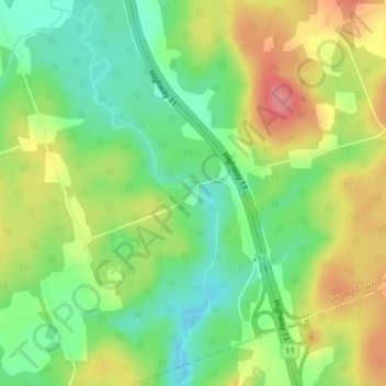 Carte topographique Stirling Falls, altitude, relief