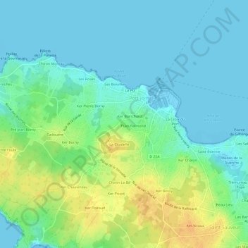 Carte topographique Puits Neuf, altitude, relief