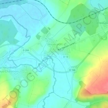 Carte topographique Les Vosges, altitude, relief