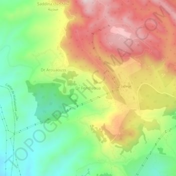 Carte topographique Dr Fendlaoua, altitude, relief