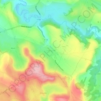 Carte topographique Gillorgues, altitude, relief