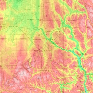 Carte topographique Beaver Island, altitude, relief