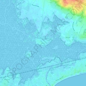 Carte topographique Saillé, altitude, relief